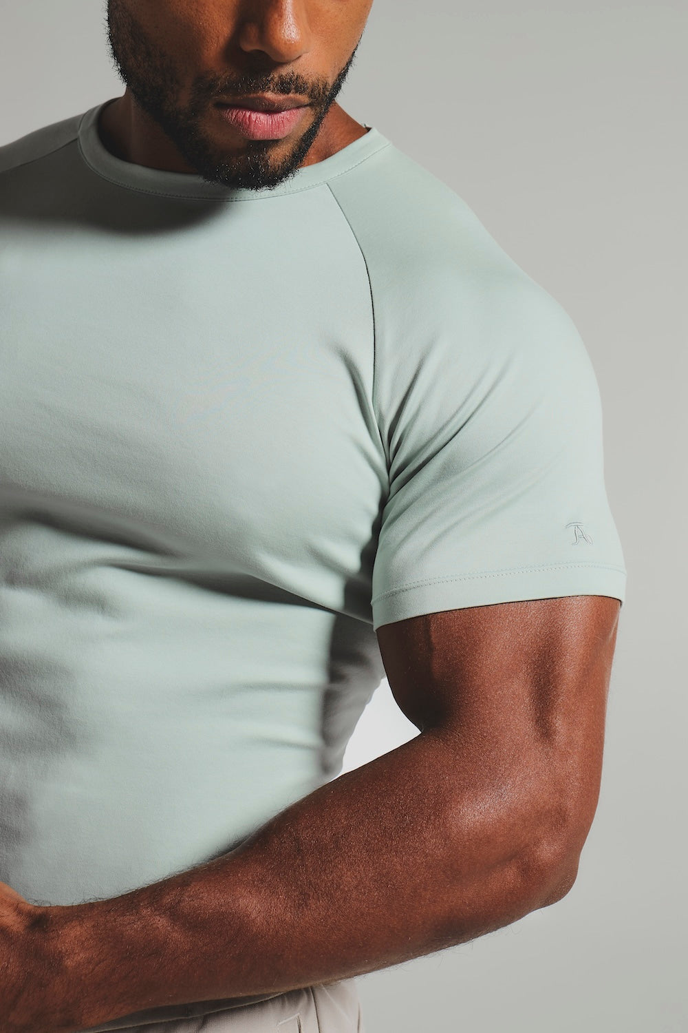 Mercerised Cotton T-Shirt in Duck Egg Blue