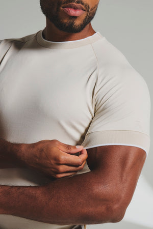 Fine Tipped T-Shirt in Alabaster and White