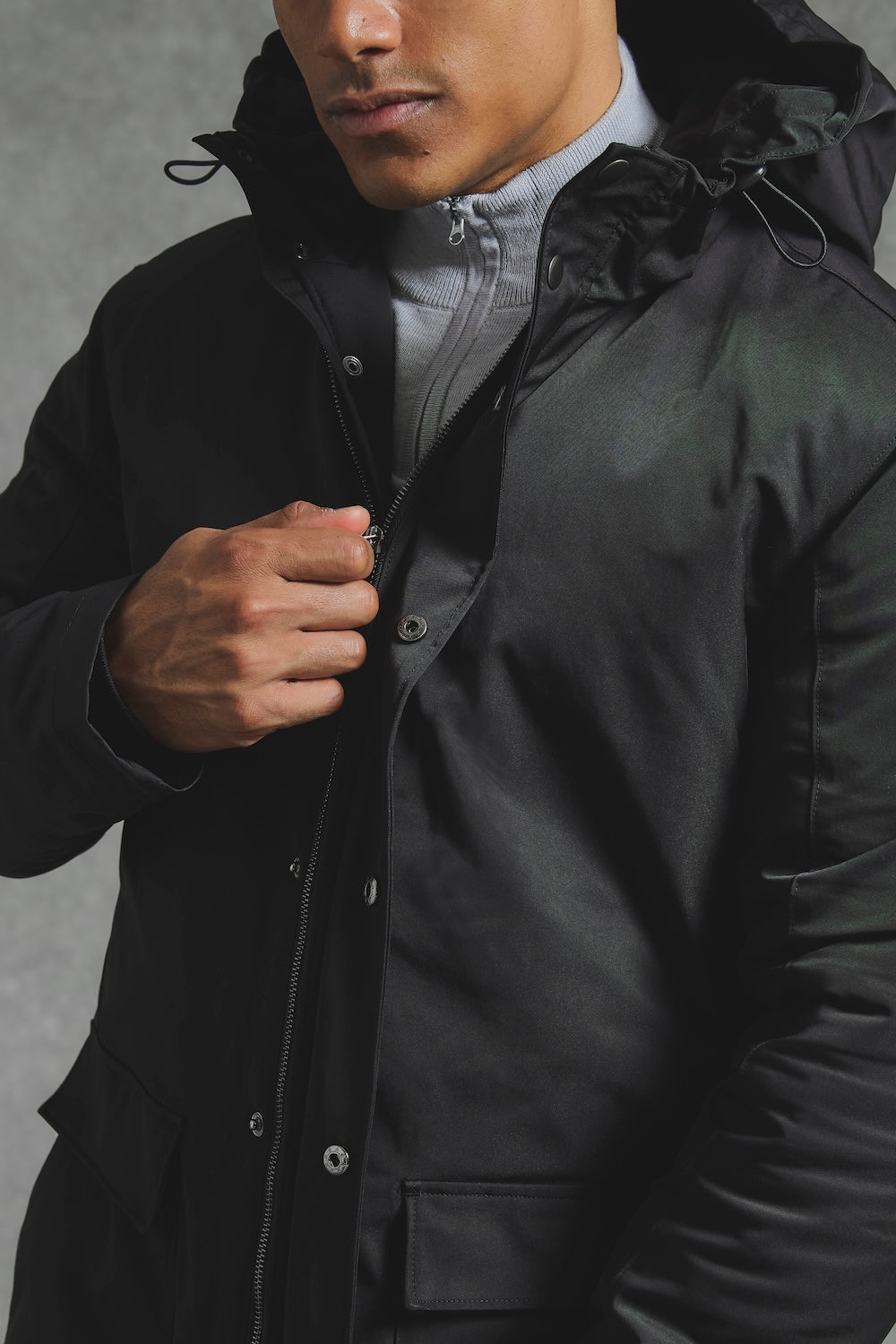 Shower Resistant Padded Parka in Black