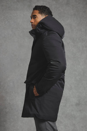 Shower Resistant Padded Parka in Black
