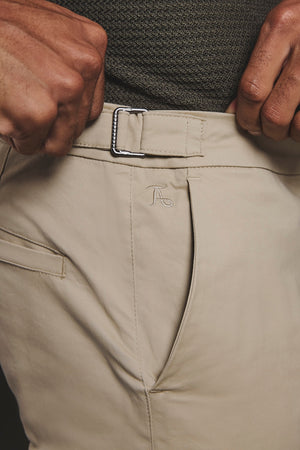 Smart Chino Side Adjuster Trousers in Stone