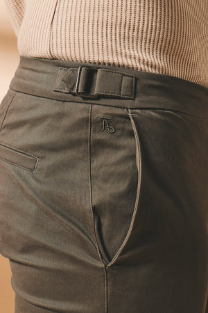 Smart Chino Side Adjuster Trousers in Mocha