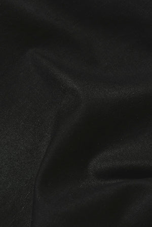 Stretch Linen Blend Button Through Shirt in Black