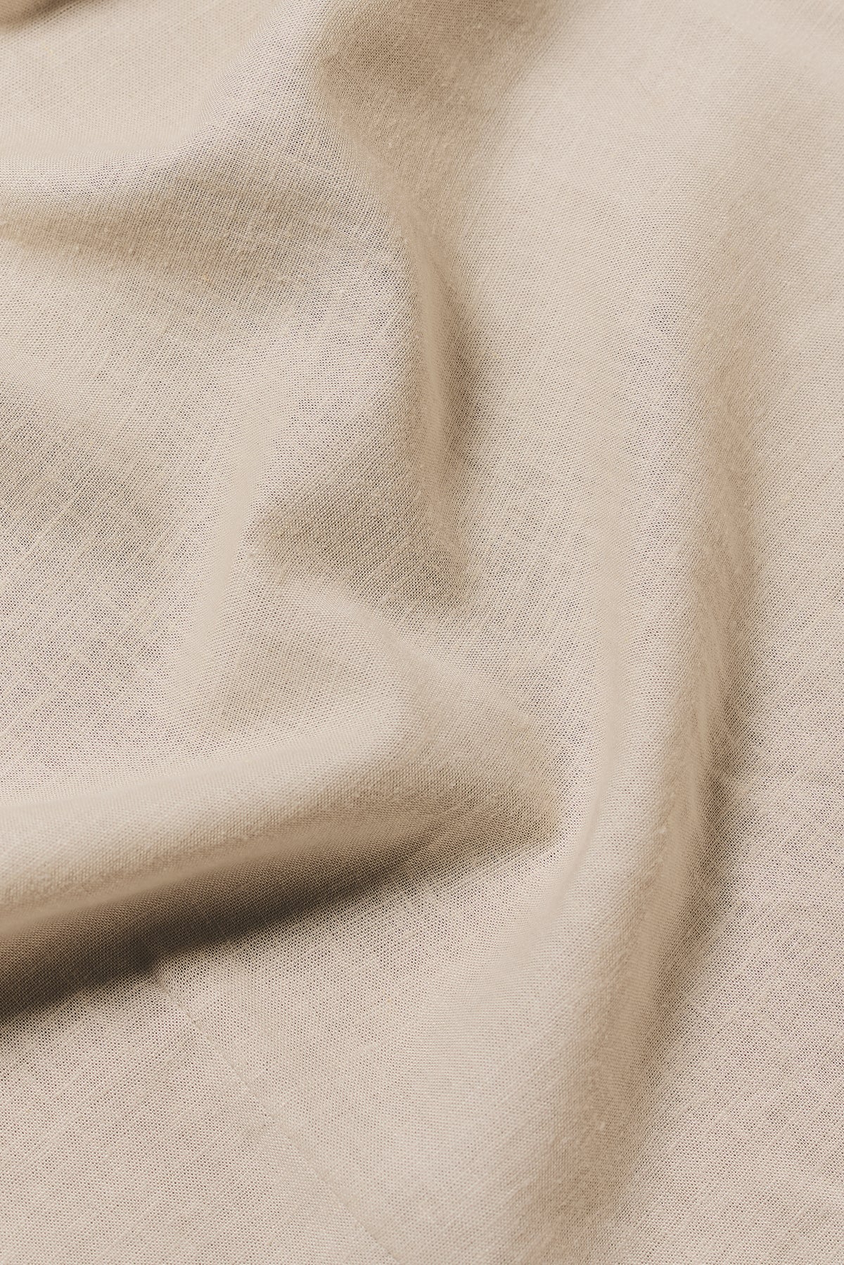 Stretch Linen Blend Cuban Collar Shirt in Stone