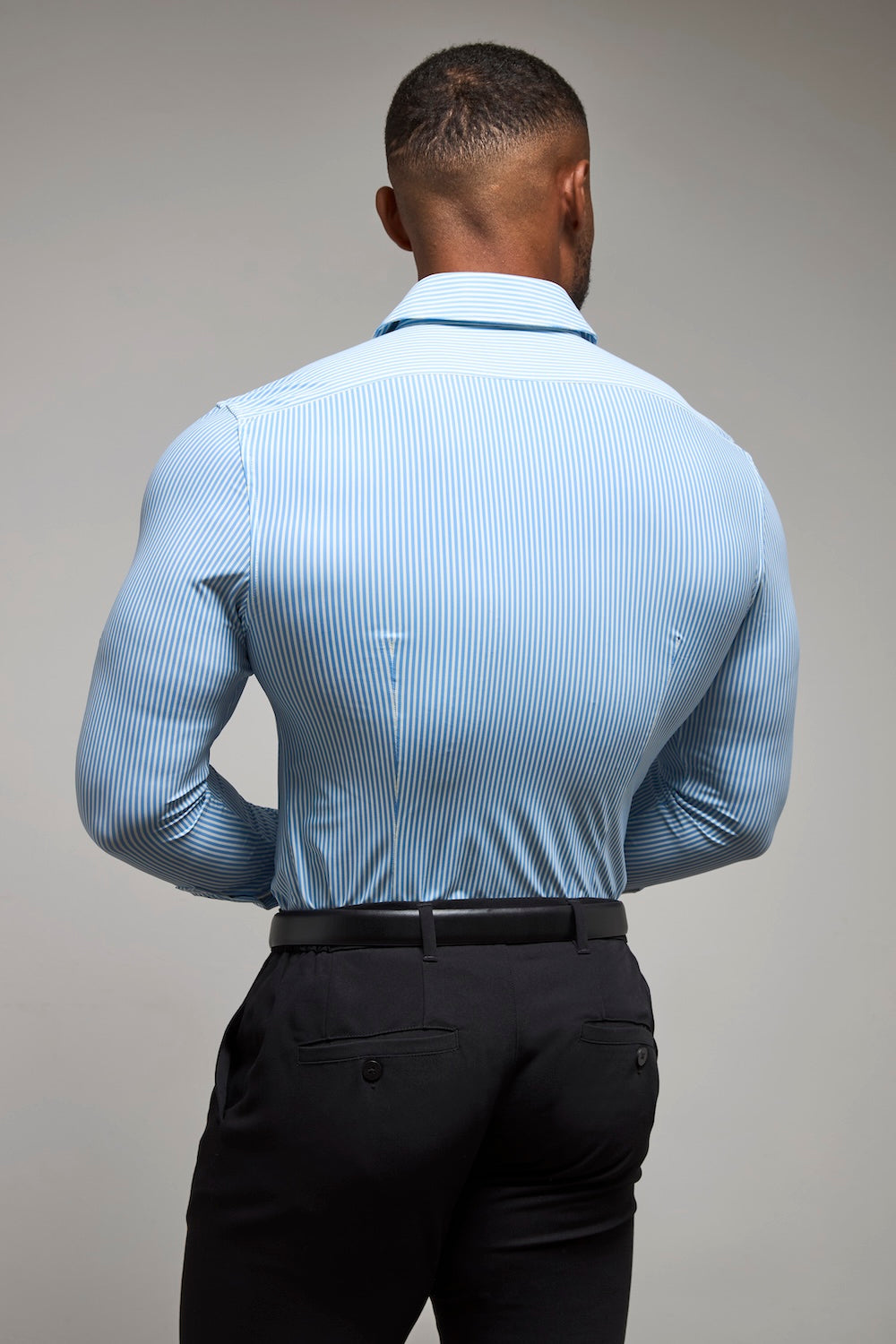 Striped Stretch Formal Shirt in Blue