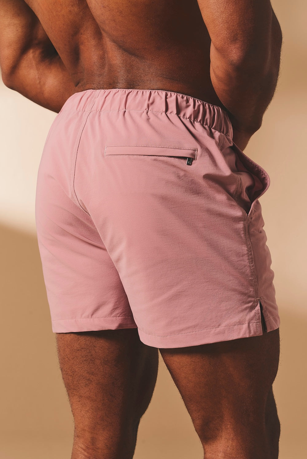 Quick Dry Plain Swim Shorts in Dusky Pink