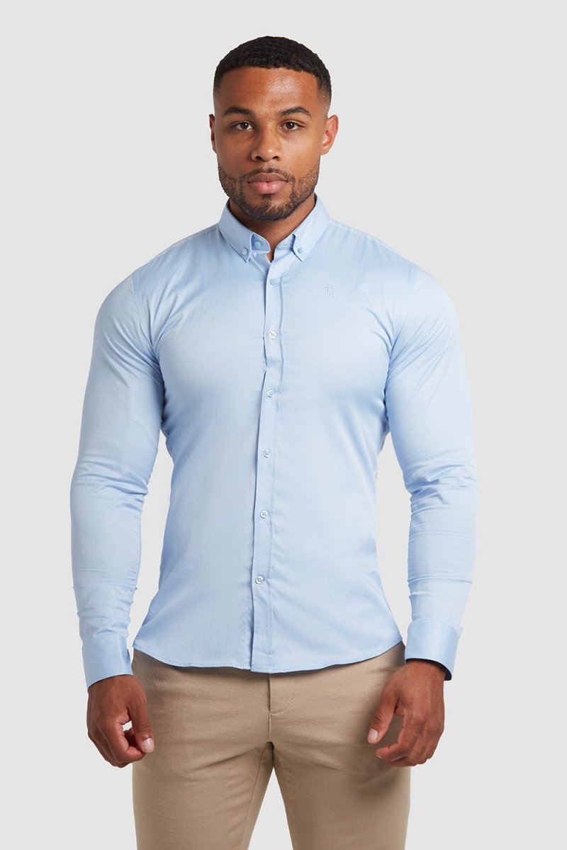 Muscle Fit Signature Shirt 2.0 in Blue - TAILORED ATHLETE - ROW