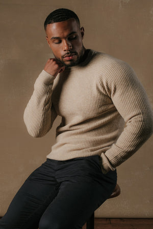 Fisherman Crew Neck Jumper in Neutral