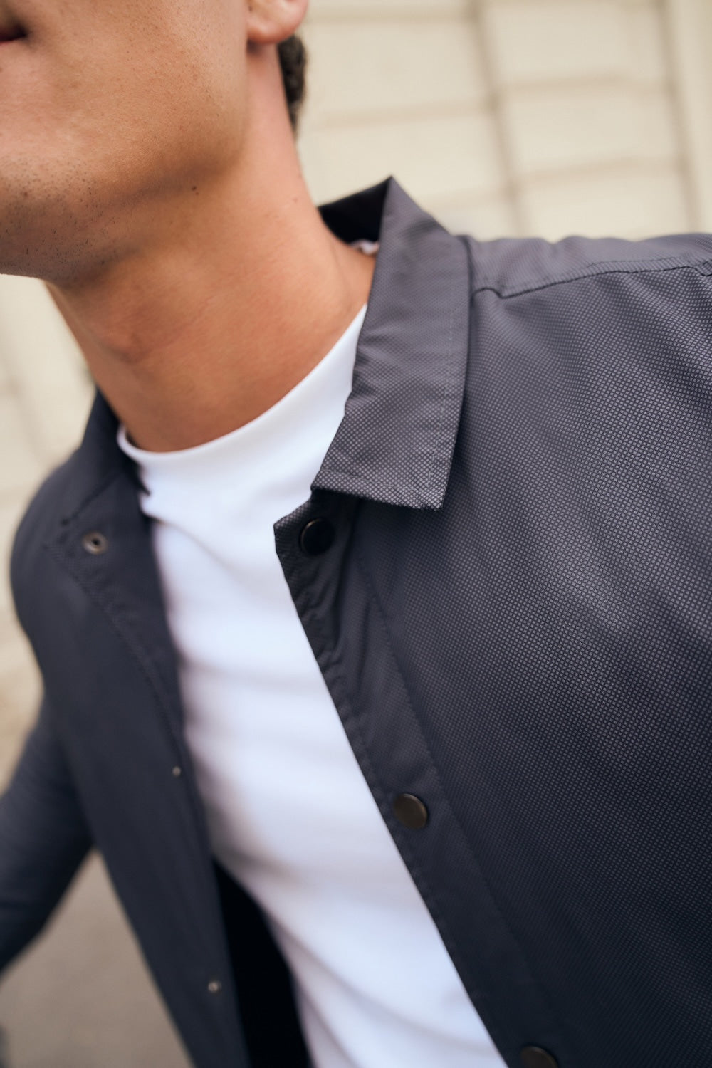 Shower Resistant Padded Coat Jacket in Navy