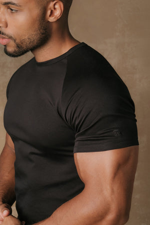 Mercerised Cotton T-Shirt in Black