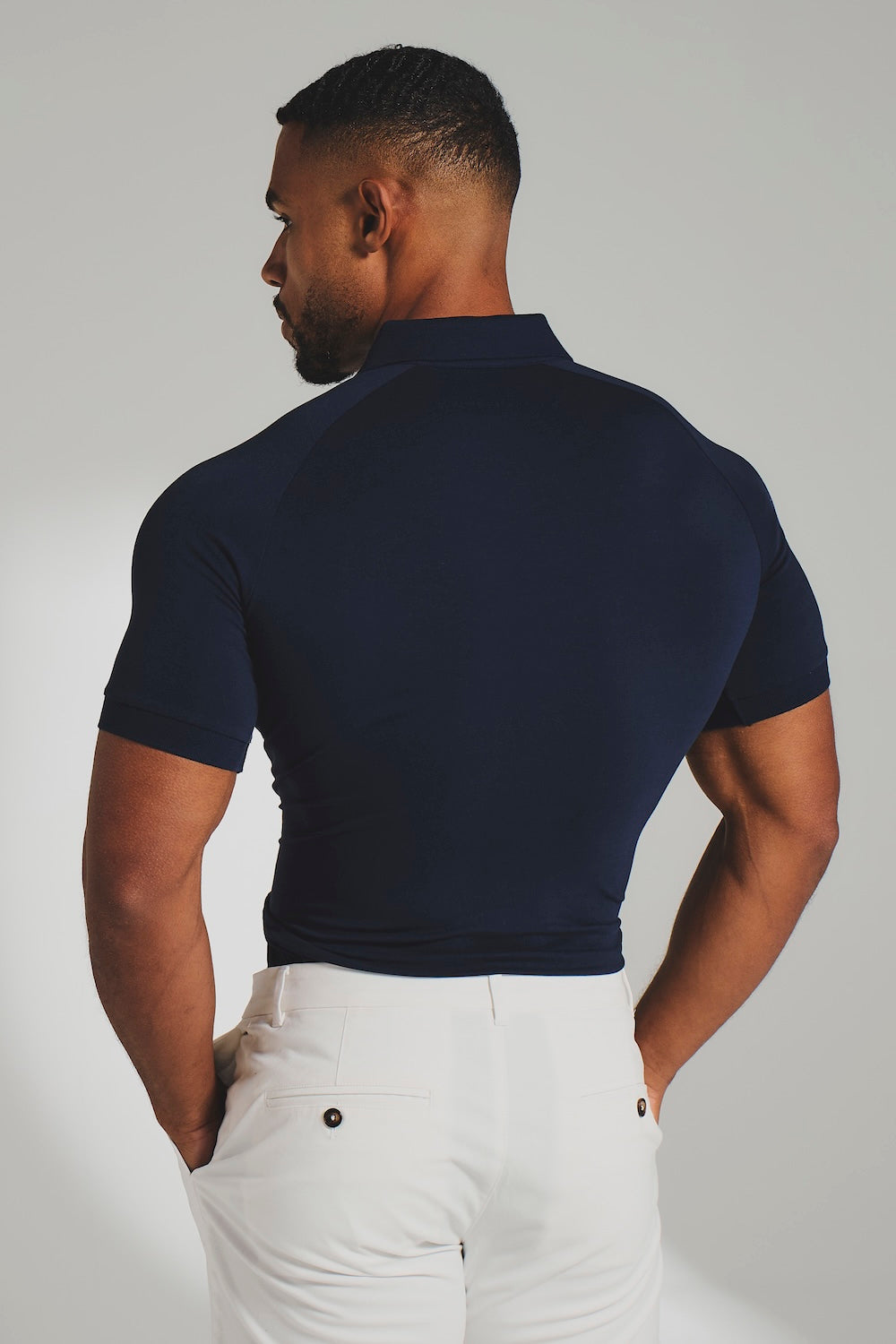 Muscle Fit Polo Shirt in True Navy