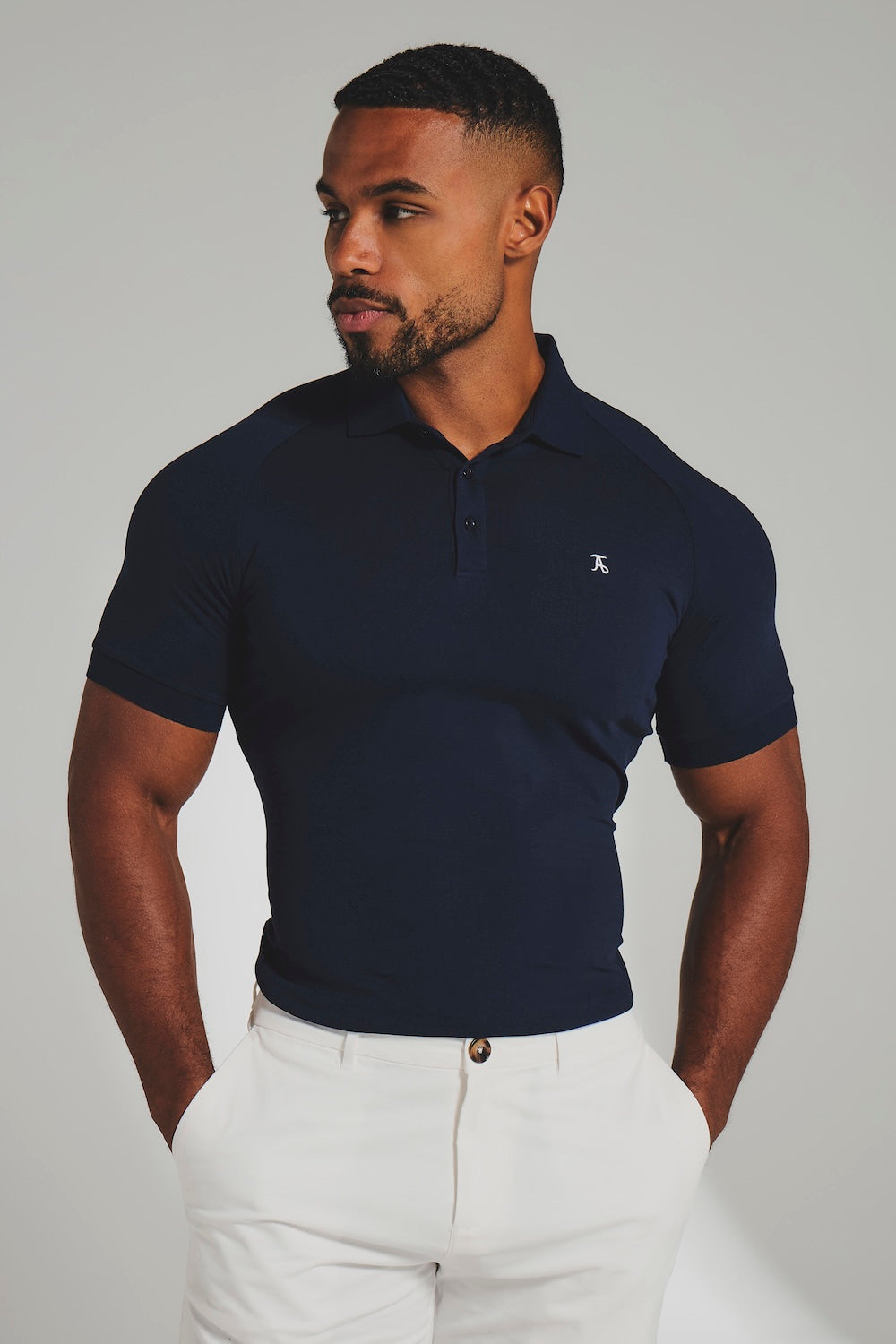 Muscle Fit Polo Shirt in True Navy