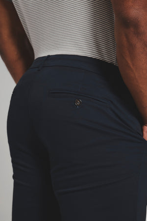 Muscle Fit Cotton Stretch Chino Trouser in Navy