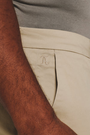 Muscle Fit Cotton Stretch Chino Trouser in Stone