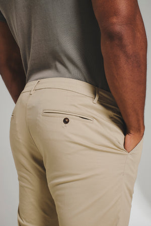 Muscle Fit Cotton Stretch Chino Trouser in Stone