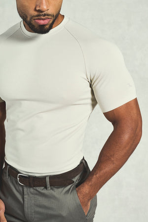 Textured Jersey T-Shirt in Alabaster