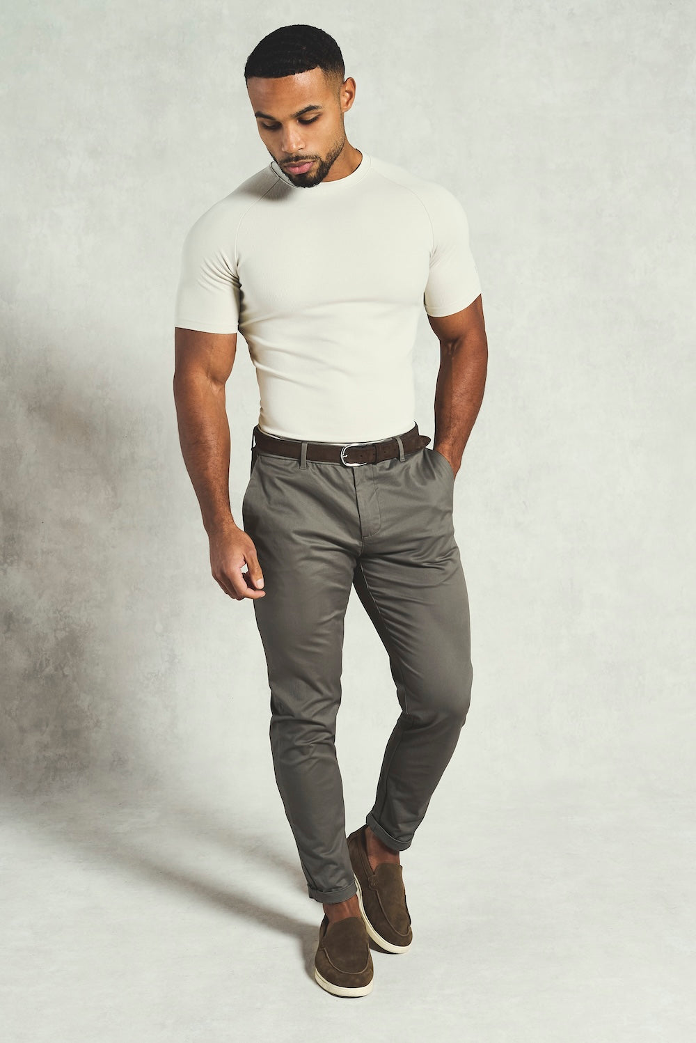 Textured Jersey T-Shirt in Alabaster