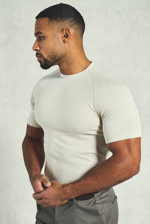 Textured Jersey T-Shirt in Alabaster