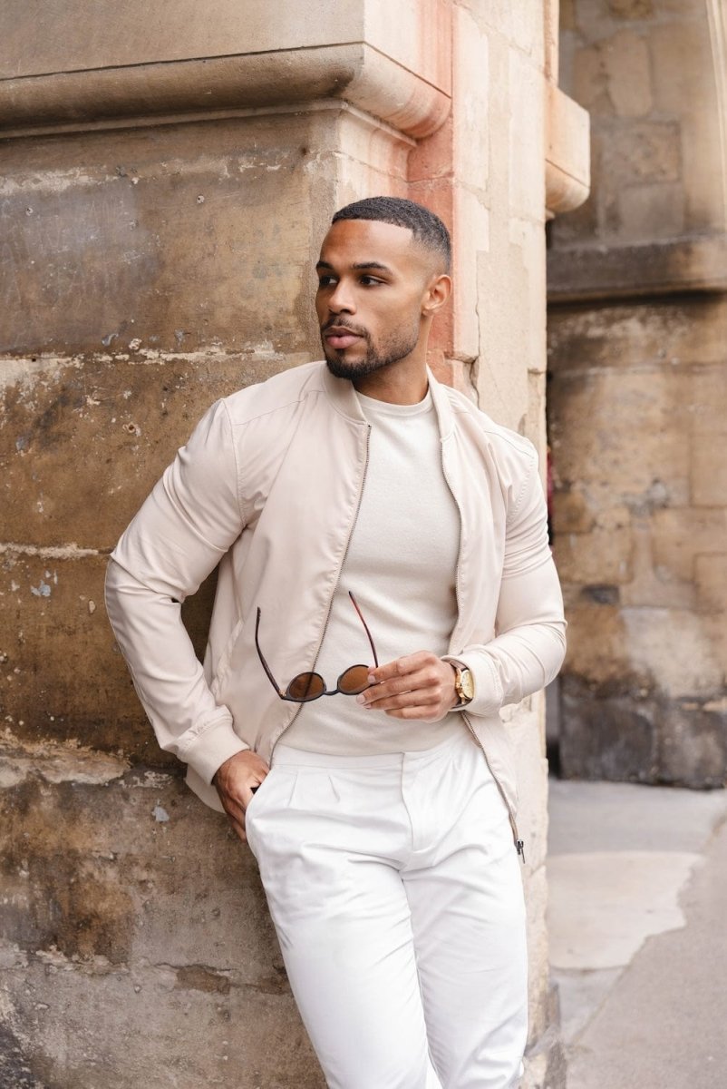 Light Weight Bomber Jacket in Stone - TAILORED ATHLETE - ROW