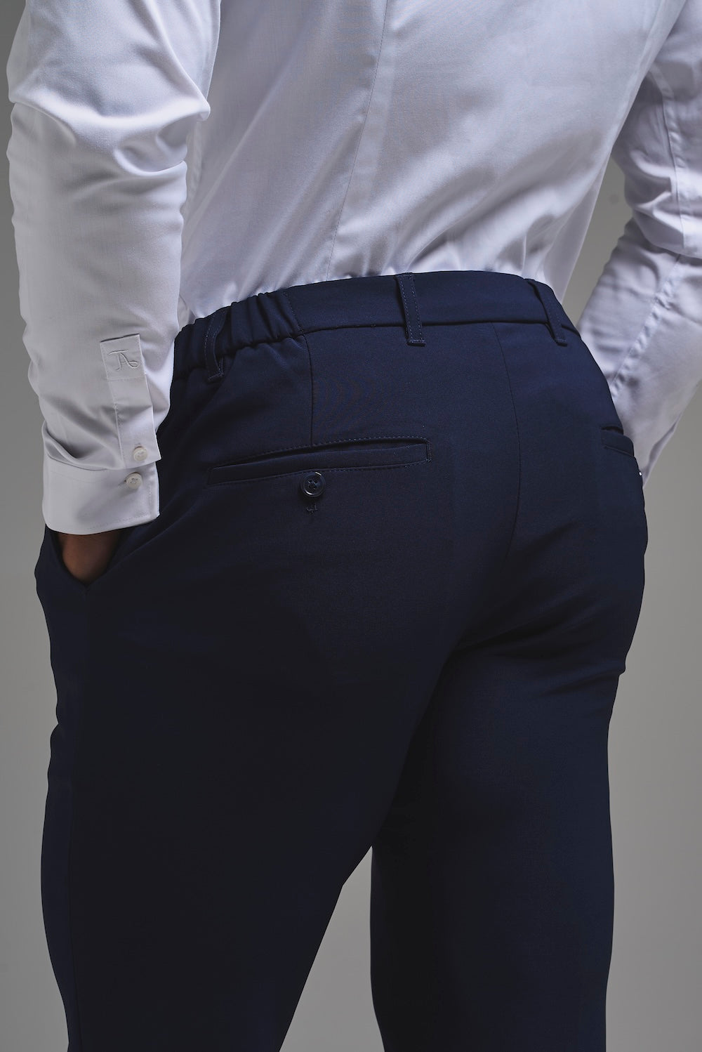 True Muscle Fit Tech Suit Trousers in Navy