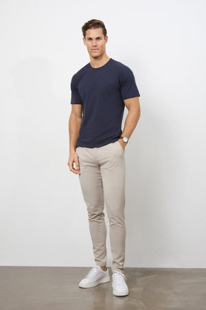 Textured Jersey T-Shirt in Navy - TAILORED ATHLETE - ROW