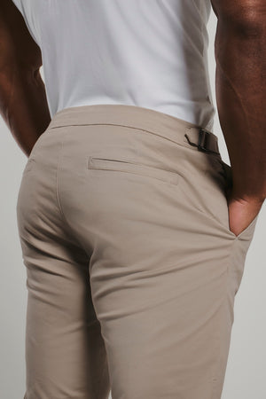 Smart Chino Side Adjuster Trousers in Stone