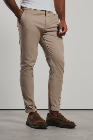 Smart Chino Side Adjuster Trousers in Stone