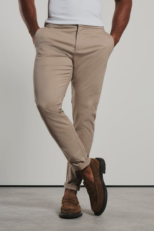 Smart Chino Side Adjuster Trousers in Stone