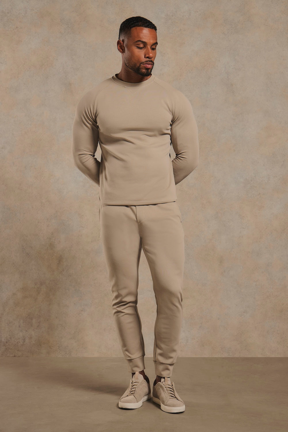 Interlock Sweat Joggers in Stone