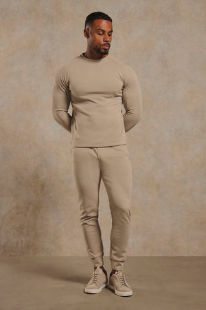 Interlock Sweat Joggers in Stone