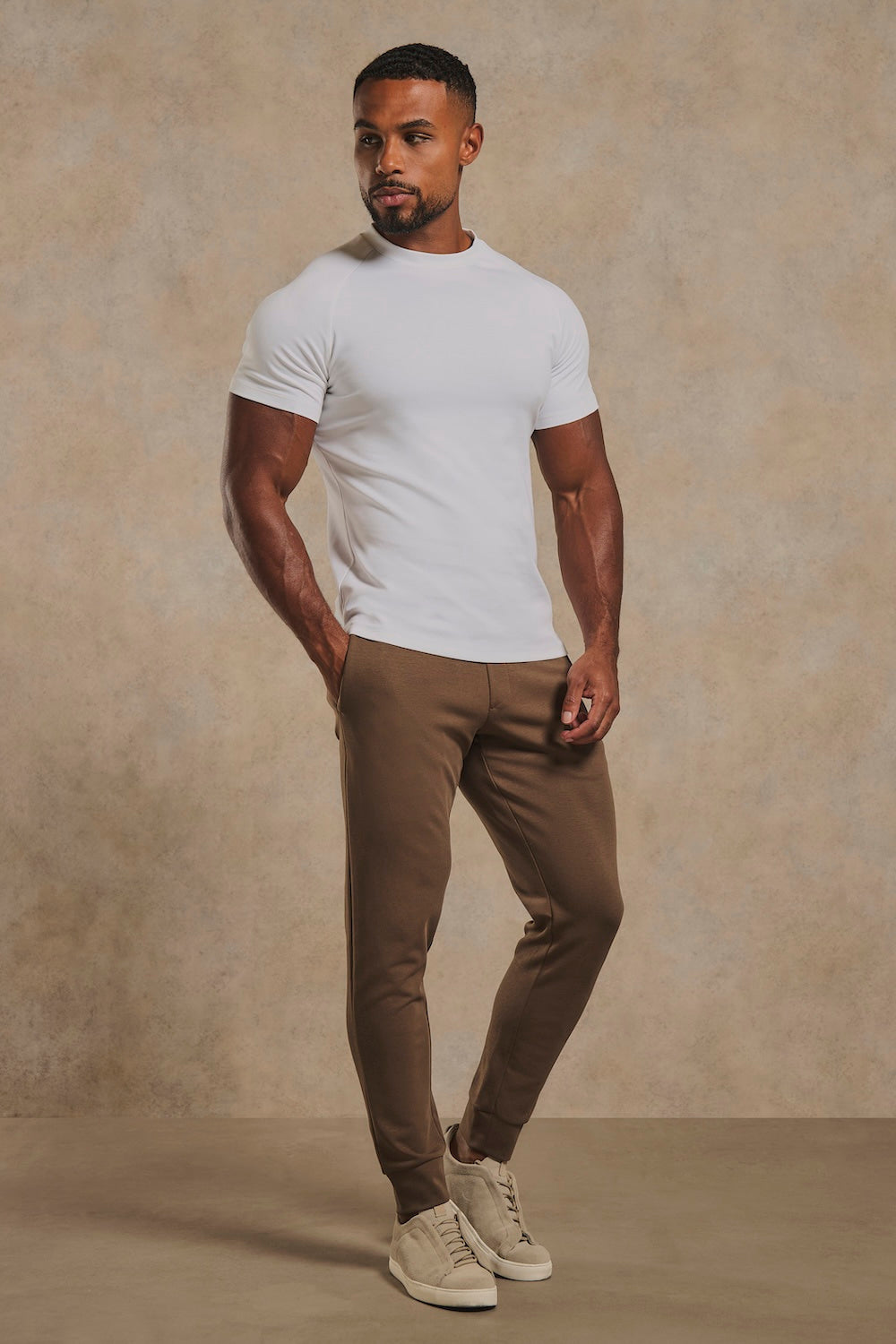 Interlock Sweat Joggers in Cappuccino