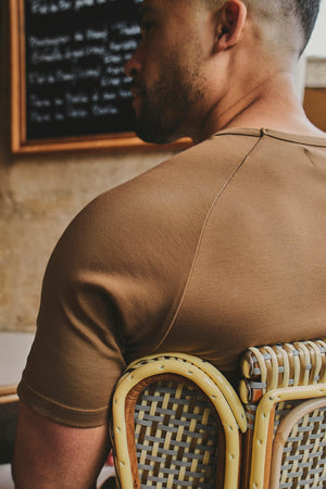 Mercerised Cotton T-Shirt in Chestnut