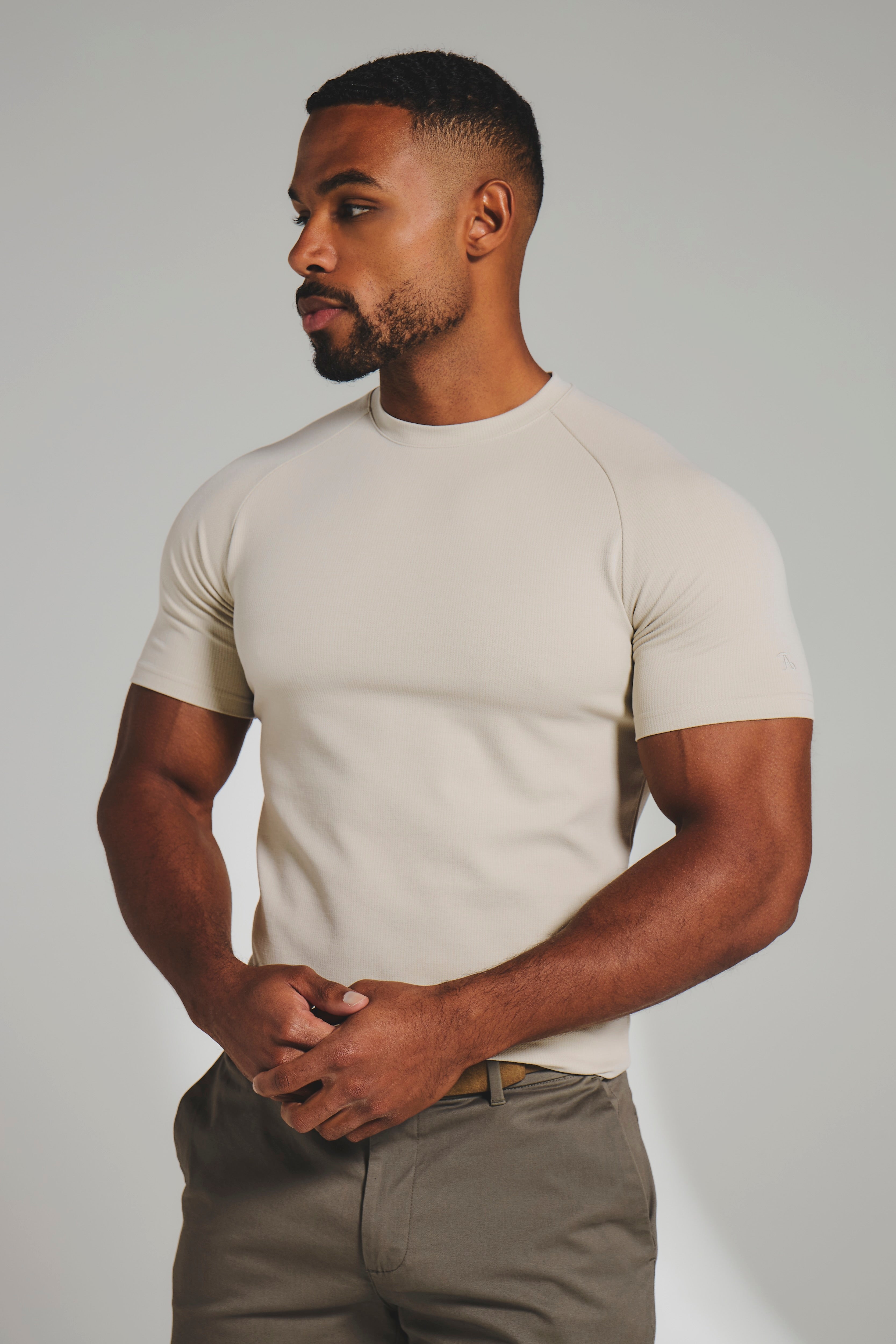 Textured Jersey T-Shirt in Alabaster