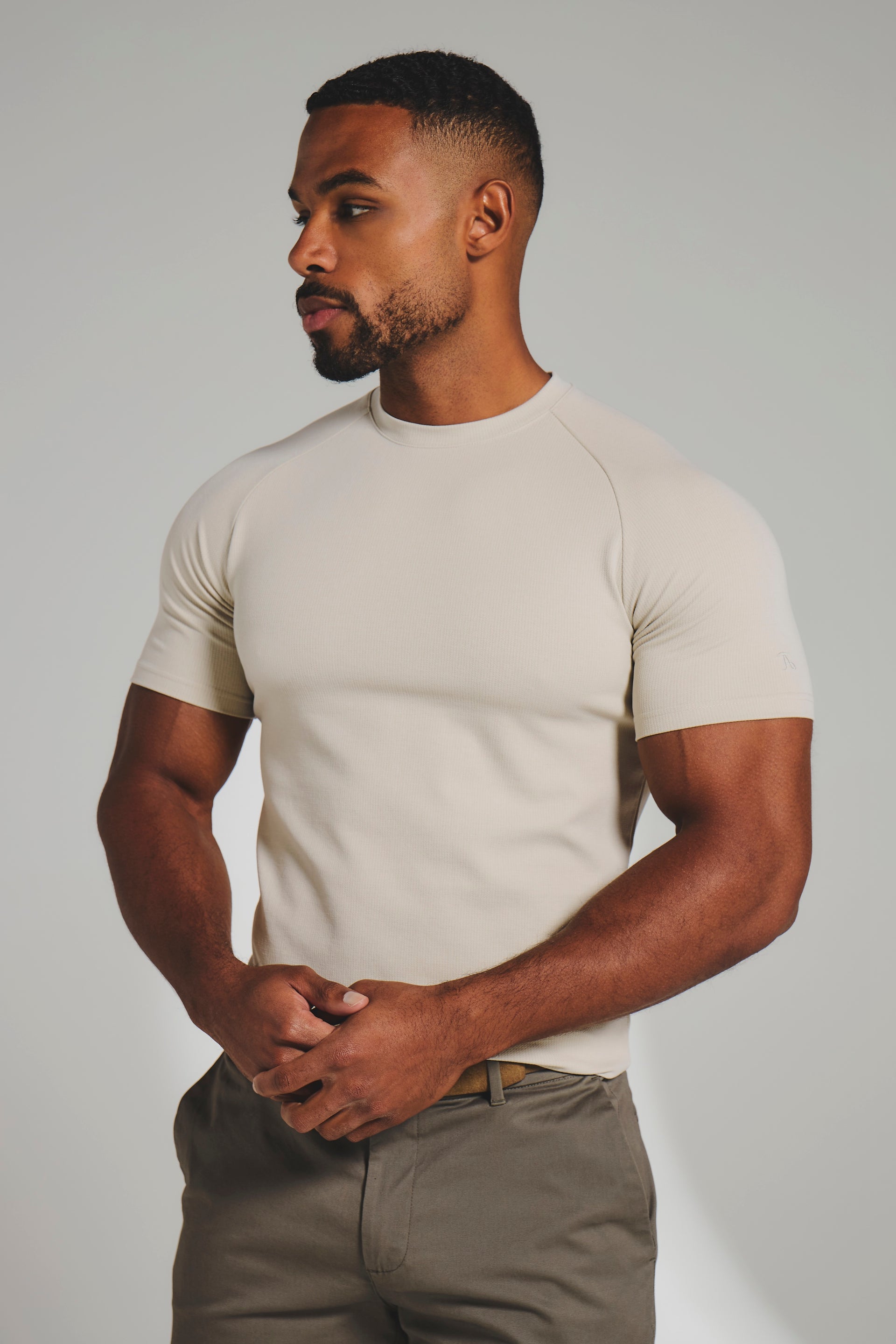 Textured Jersey T-Shirt in Alabaster