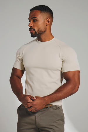 Textured Jersey T-Shirt in Alabaster