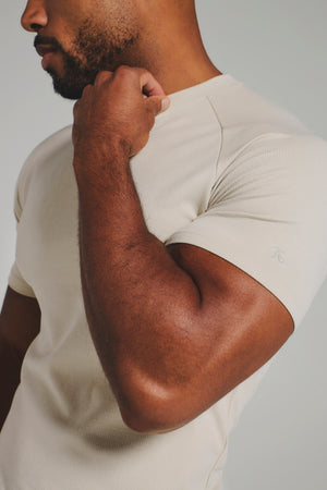 Textured Jersey T-Shirt in Alabaster