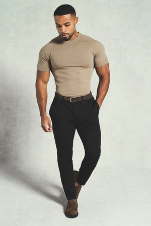 Textured Jersey T-Shirt in Dark Stone