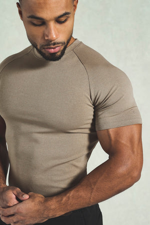 Textured Jersey T-Shirt in Dark Stone