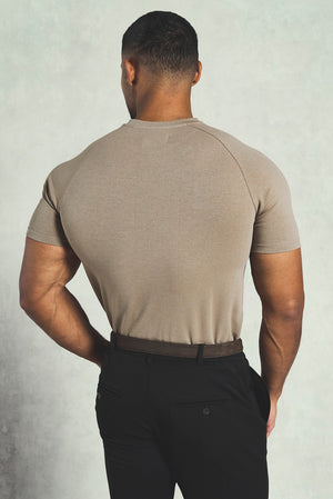 Textured Jersey T-Shirt in Dark Stone