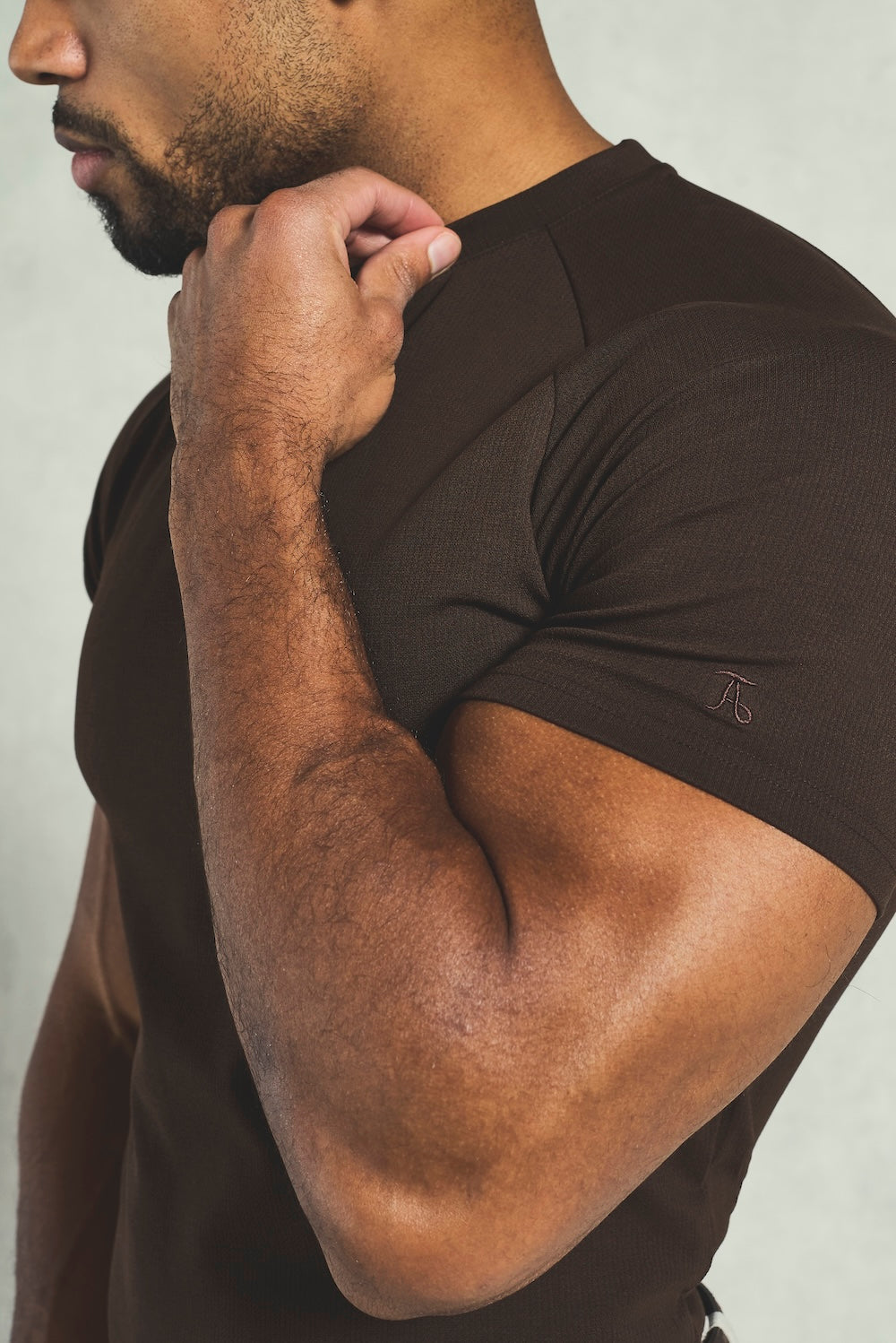 Textured Jersey T-Shirt in Chocolate