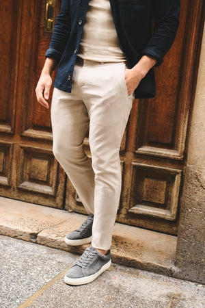Textured Trousers in Stone