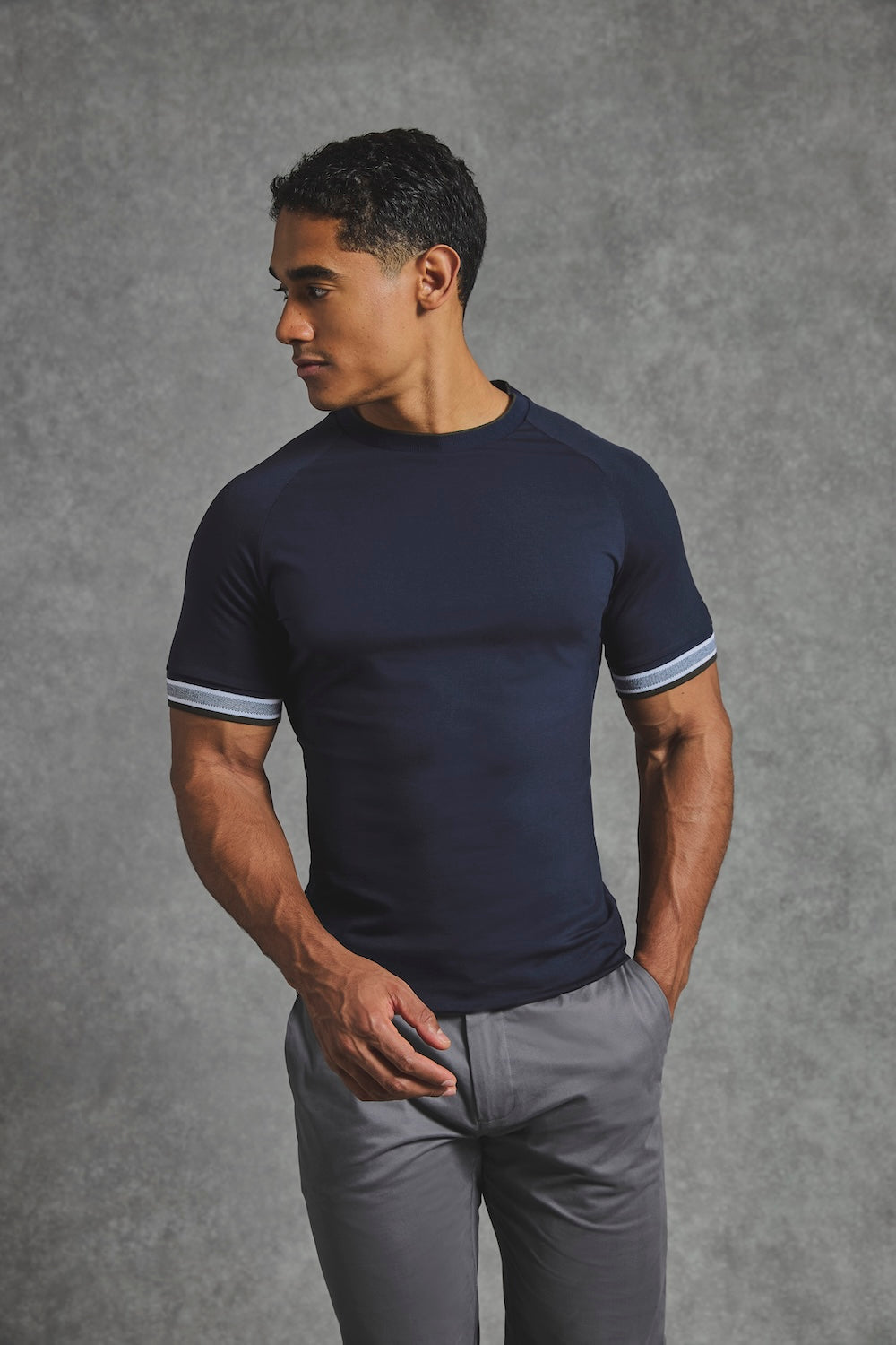 Tipped T-Shirt in Navy