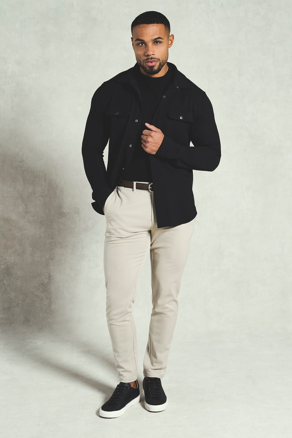 Twill Textured Shirt in Black