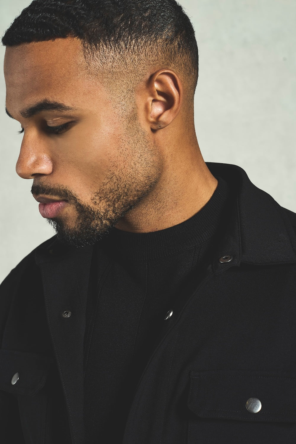 Twill Textured Shirt in Black