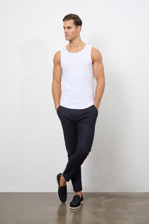 Ribbed Vest in White - TAILORED ATHLETE - ROW