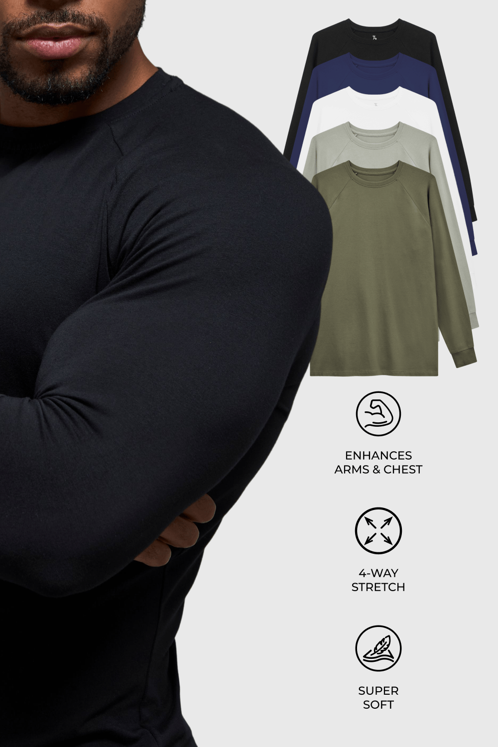 Muscle Fit Long Sleeve Veteran 5-Pack