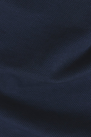 Zip Neck Polo Shirt in Navy