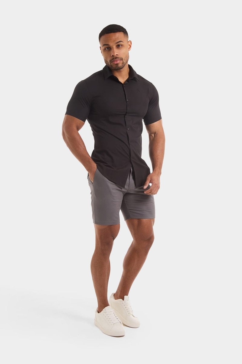 Muscle Fit Chino Shorts in Dark Grey - TAILORED ATHLETE - ROW