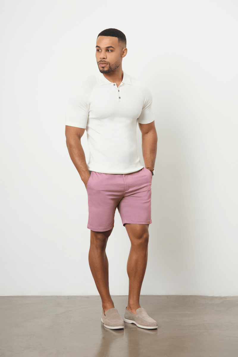 Muscle Fit Chino Shorts in Dusky Pink - TAILORED ATHLETE - ROW