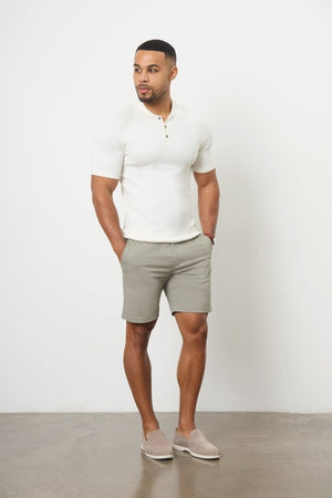 Muscle Fit Chino Shorts in Soft Khaki - TAILORED ATHLETE - ROW